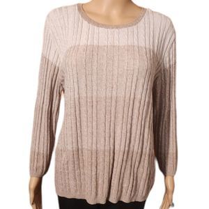 Alfred Dunner Sweater Four Toned Tans Womens Size XL